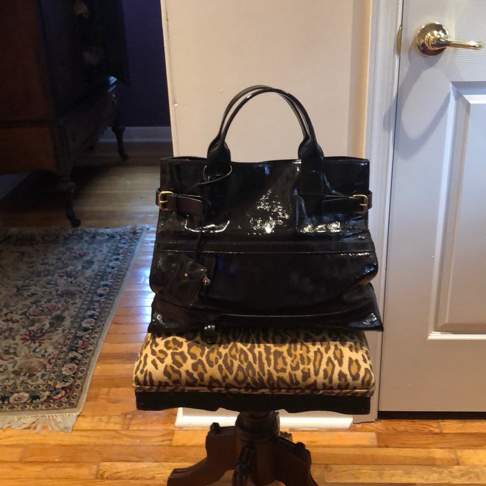 YSL Rive Gauche Dark Brown Patent 2006 SAC ANAIS